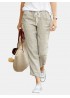 Solid Color Casual Drawstring Elastic Waist Soft Pant