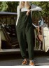 Waist Drawstring Pockets Straps Jumpsuit