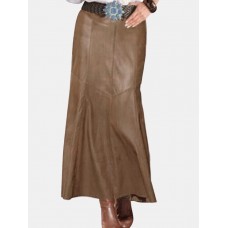 Solid Color PU Leather High Waist Skirt For Women