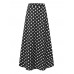 High Waist Polka Dot Casual Maxi Skirt For Women