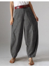 Casual Pure Color Baggy Pockets Harem Pants For Women