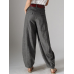 Casual Pure Color Baggy Pockets Harem Pants For Women