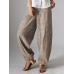 Casual Pure Color Baggy Pockets Harem Pants For Women