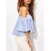 Solid Color Strapless Off-shoulder Crop Tops