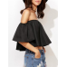 Solid Color Strapless Off-shoulder Crop Tops