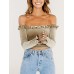 Sexy Off-the-shoulder Long Sleeve Crop Top