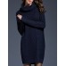 Casual Knitting Pure Color Turtleneck Long Sleeve Women Dresses