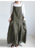 Casual Strappy Bib Cargo Solid Color Dress