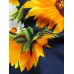 Mens Sunflower Oil Painting With Chest Pocket Short Sleeve Shirts