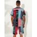 Mens Ethnic Style Printing Thin Patchwork Design Quick Dry Knee Length Casual Shorts