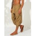 Mens Corduroy Casual Ethnic Style Calf-Length Loose Drawstring Harem Pants