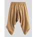 Mens Corduroy Casual Ethnic Style Calf-Length Loose Drawstring Harem Pants