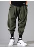 Mens Casual Fashion Vintage Solid Color Drawstring Suede Harem Pants