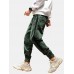 Mens Corduroy Side Stripe Patchwork Ankle Banded Jogger Pants