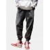 Mens Corduroy Side Stripe Patchwork Ankle Banded Jogger Pants