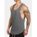 Mens Summer Sleeveless Cotton Breathable Sweat Loose Fit Workout Tank Tops