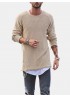 Mens Knit Sweater Solid Color Long-Sleeved O-Neck Regular Fit Casual T-shirt