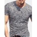 Mens Cotton Breathable Solid Short Sleeve Slim Fit Casual T-Shirt