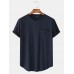 Men Cotton Plain Chest Pocket Home Casual Loose Short Sleeve T-Shirt