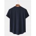 Men Cotton Plain Chest Pocket Home Casual Loose Short Sleeve T-Shirt