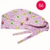 Cartoon Print Floral Elegance Tie-back Surgical Caps Scrub Hat