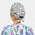 Cartoon Print Tie-back Surgical Caps Scrub Hat