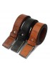 Mens Genuine Leather Vintage Metal Automatic Buckle Waist Band Strap Belt