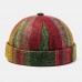 Men's Multicolor Skull Caps Striped Plush Soft Fabric Wavy Pattern With Folk-custom Wave Cap